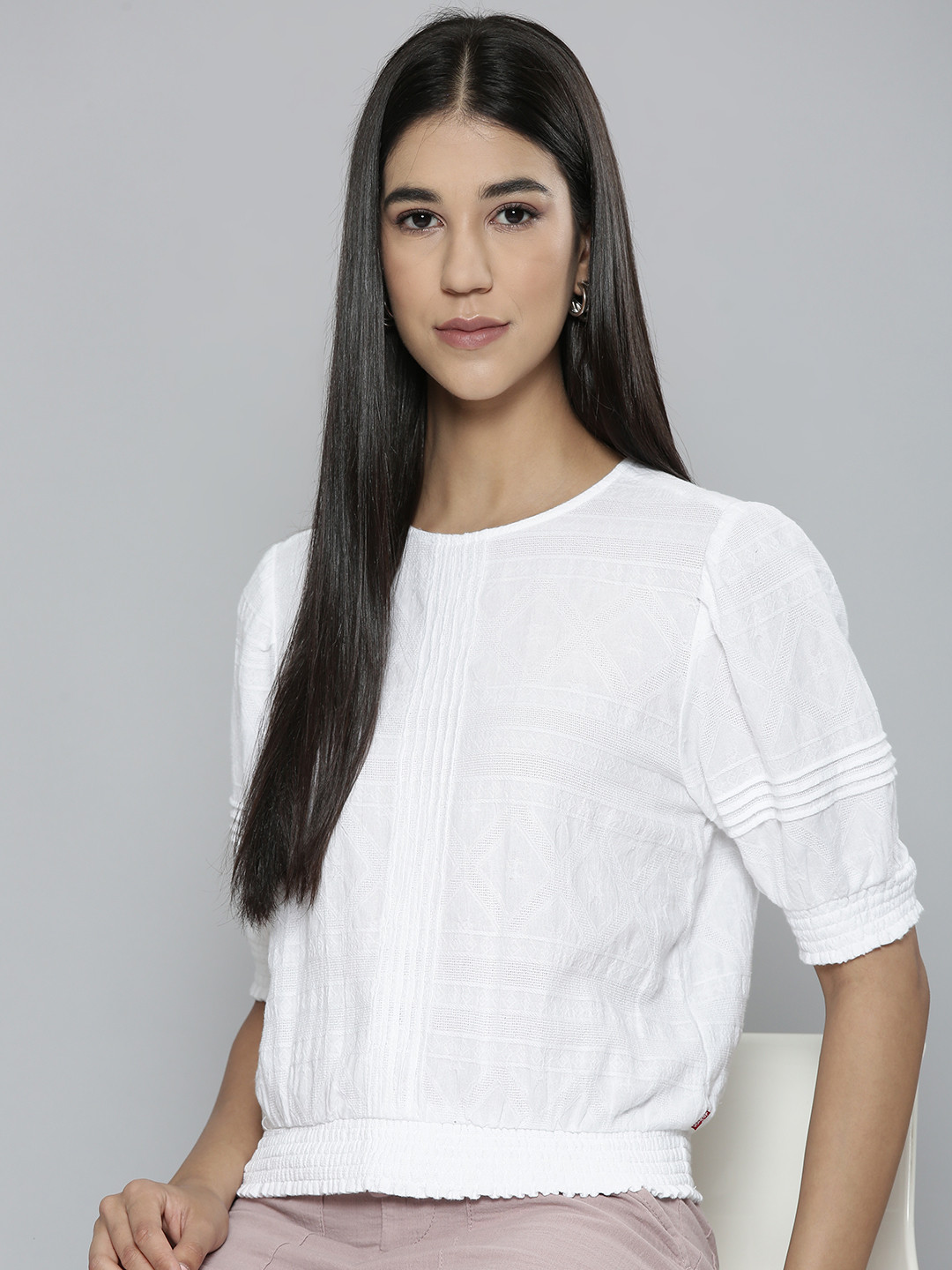 Levis Embroidered Detailed Pure Cotton Top