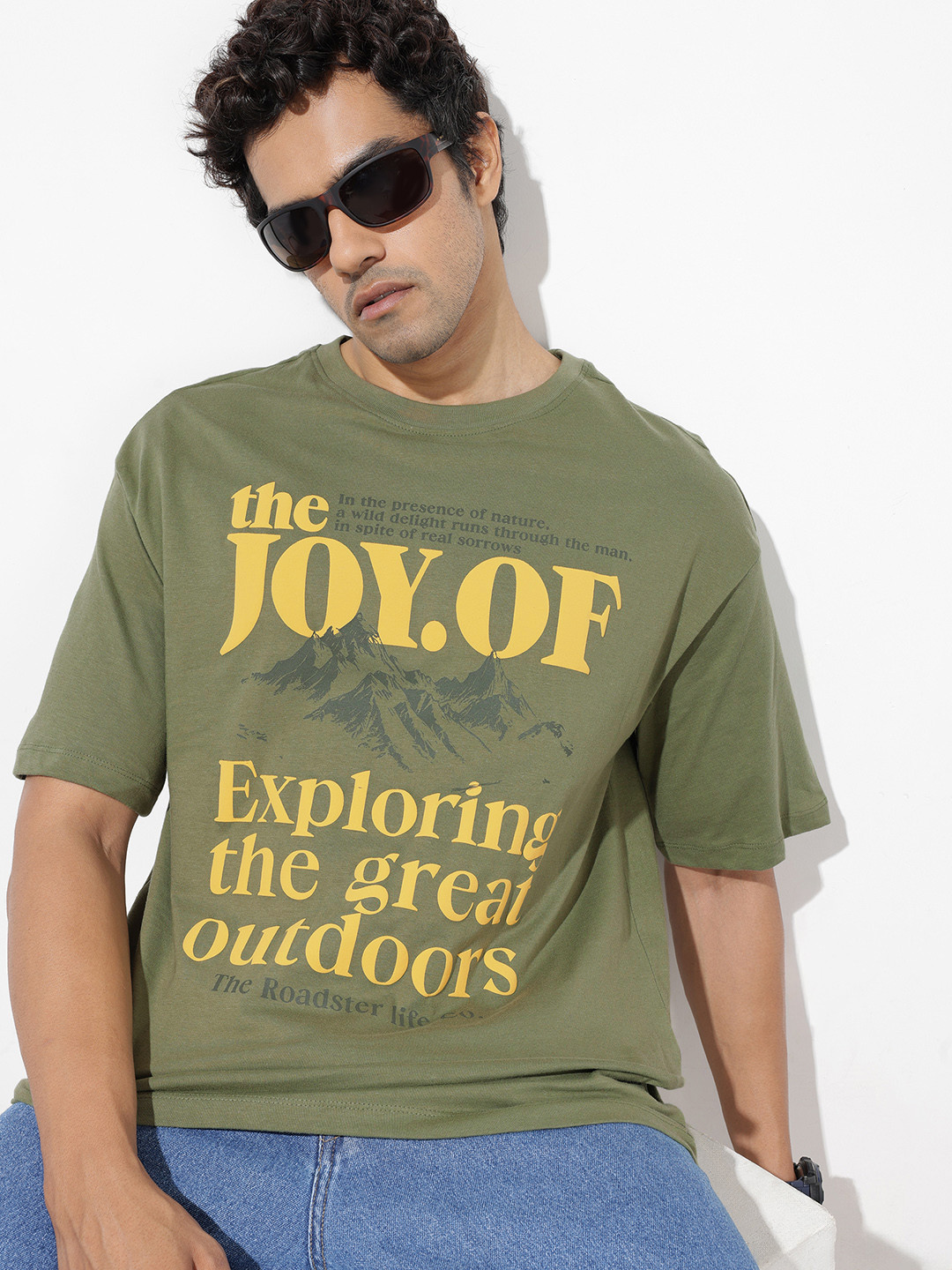The Roadster Life Co. Relaxed Fit Graphic Printed Pure Cotton T-shirt