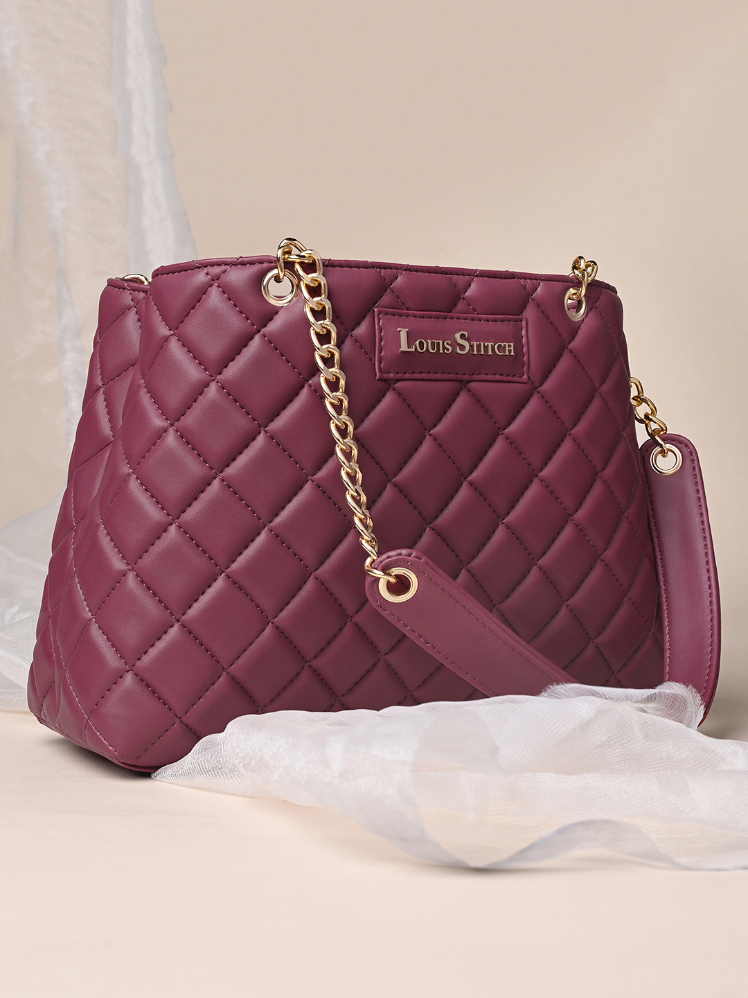 LOUIS STITCH Women Cherry Red Ladies Satchel Handbags