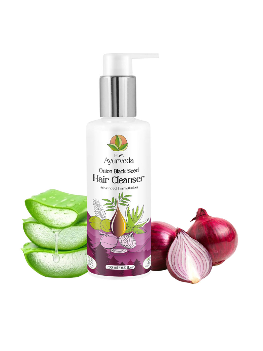 HIM AYURVEDA Onion Black Seed Cleanser For Strong Hair - 200 ml