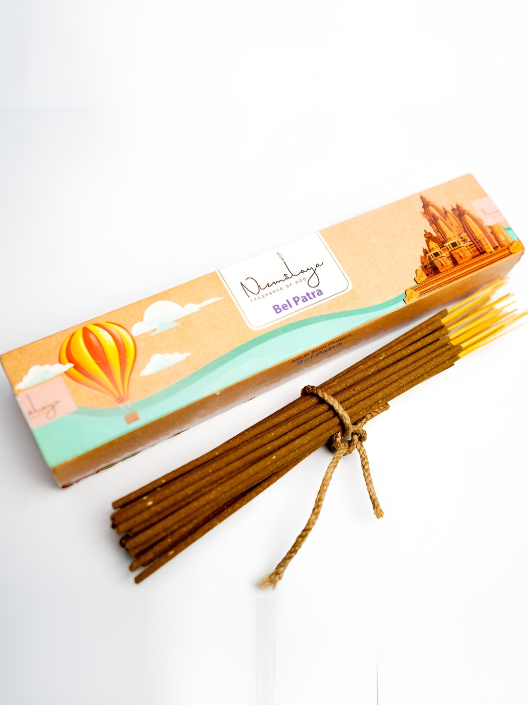 Nirmalaya 40 Pieces Brown & Green 100% Organic Bel Patra Incense Sticks Agarbatti