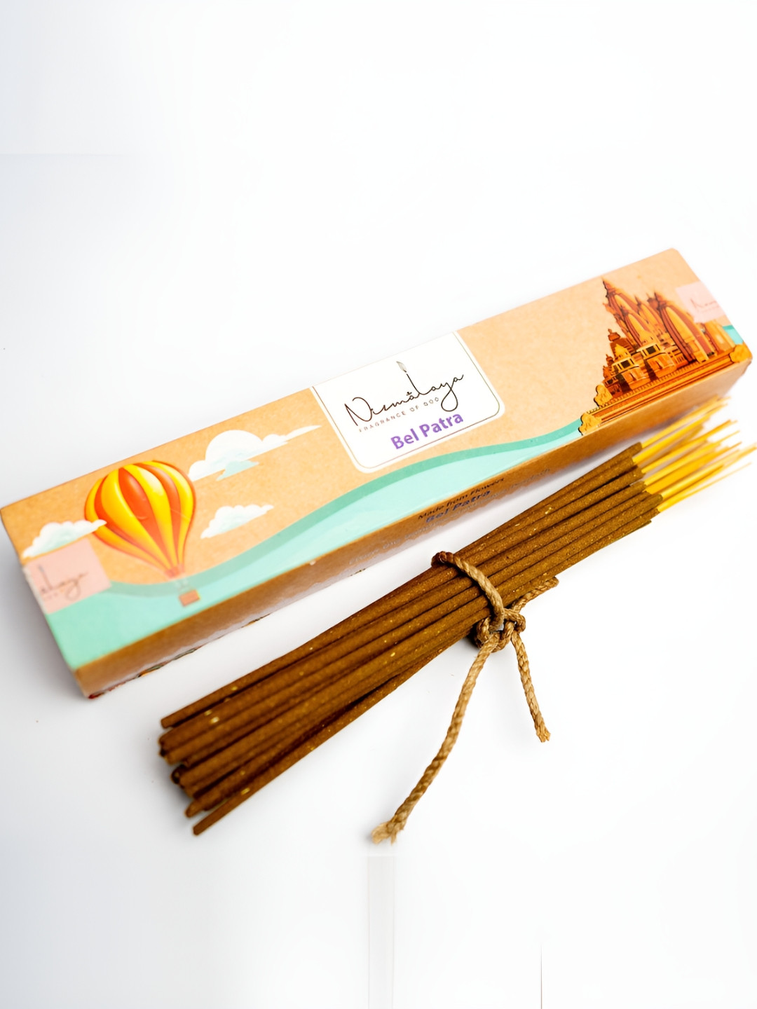 Nirmalaya 40 Pieces Brown & Beige 100% Organic Bel Patra Incense Sticks Agarbatti