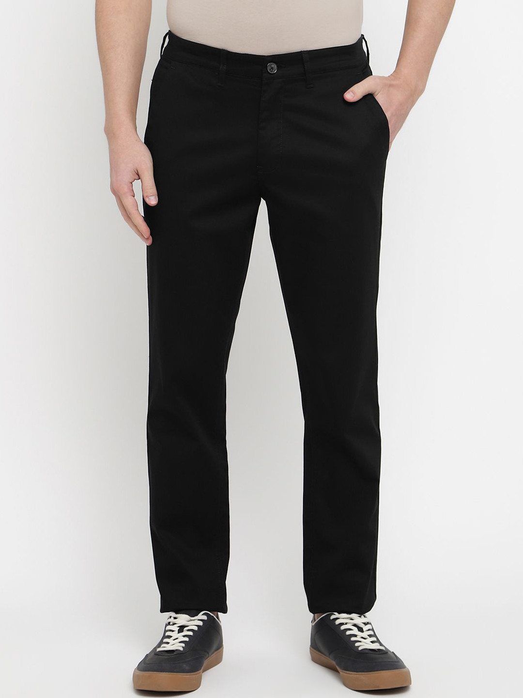 Allen Cooper Men Slim Fit Wrinkle Free Pure Cotton Trousers