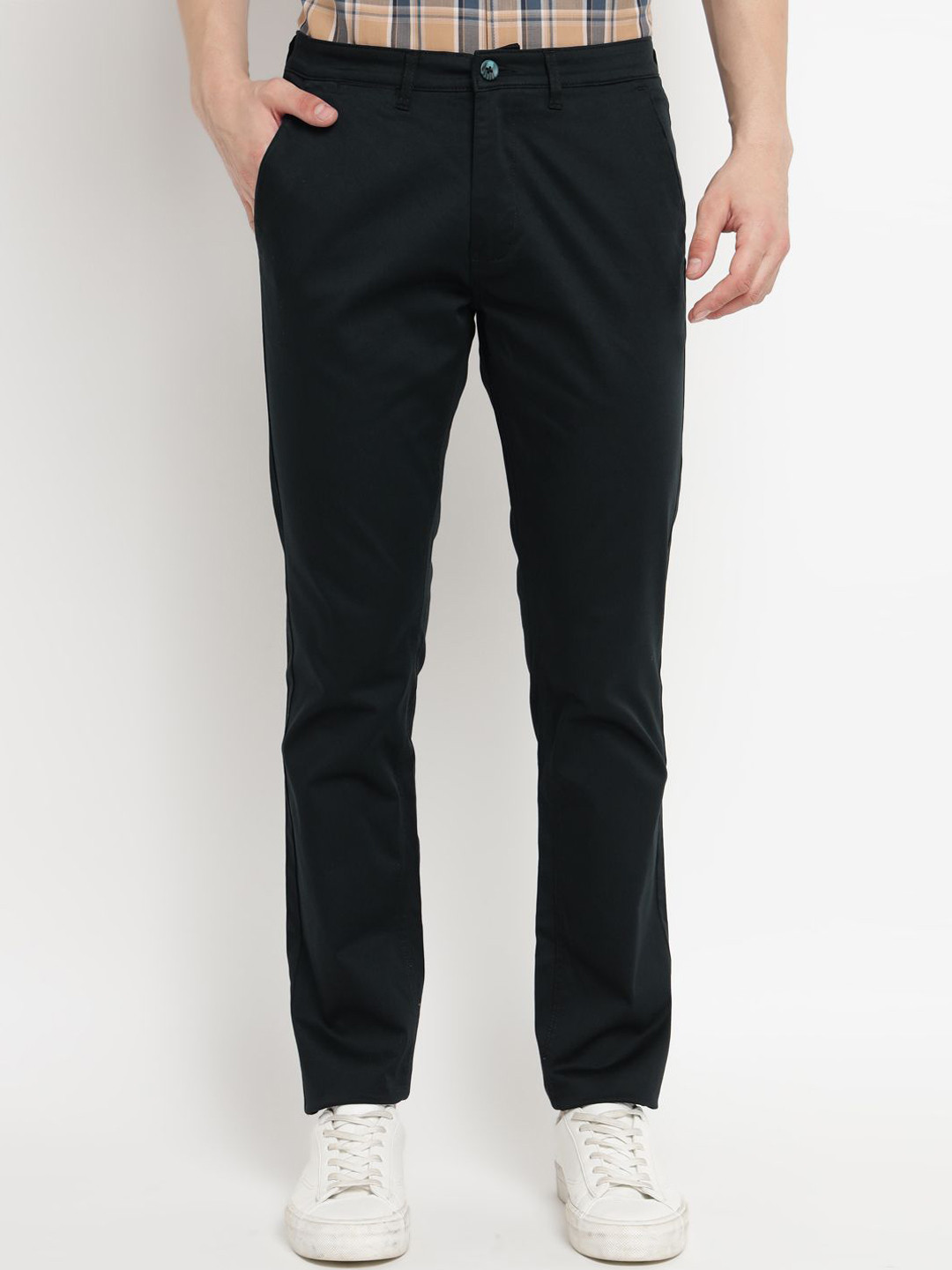 Allen Cooper Men Slim Fit Mid-Rise Cotton Trouser