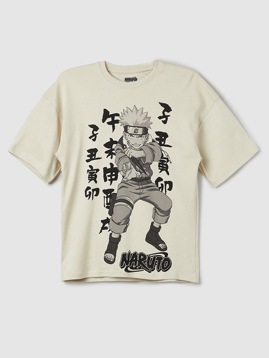 max Boys Naruto Printed Pure Cotton Relaxed Fit Casual T-shirt