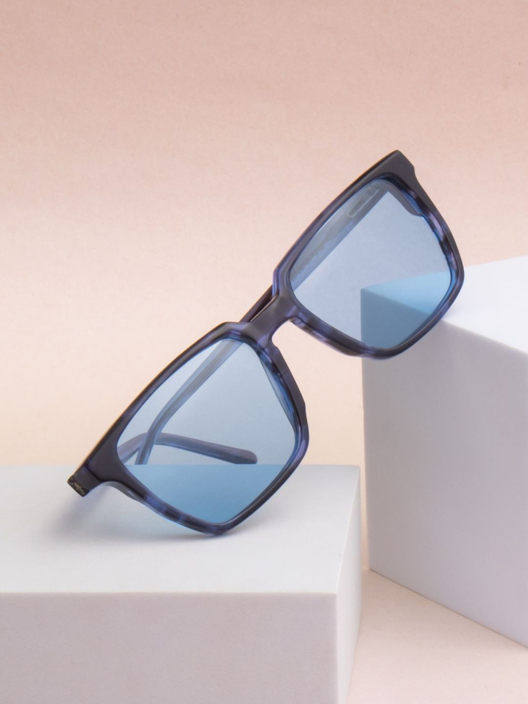 Ted Smith Unisex Blue Square Premium Acetate Sunglasses for with Polarised Lens