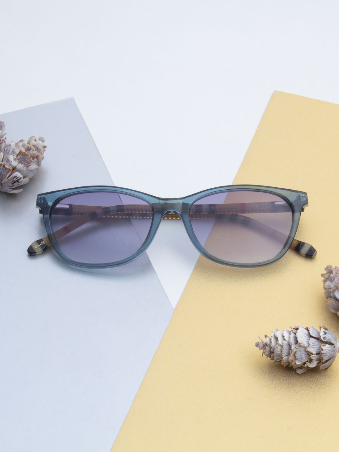 Ted Smith Women Grey Wayfarer Iconic Acetate Sunglasses with Polarised Lens