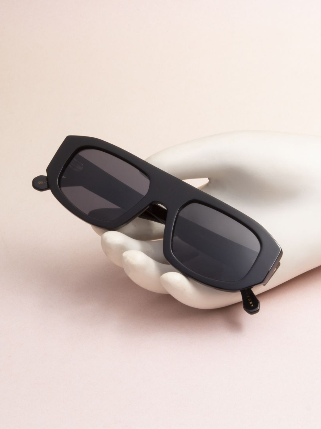 Ted Smith Unisex Aesthetic Black Wayfarer Iconic Acetate Sunglasses with Polarised Lens