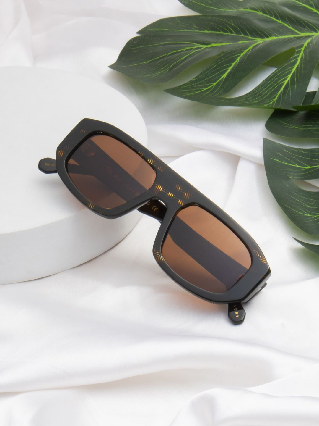 Ted Smith Unisex Demi-Brown Wayfarer Premium Acetate Sunglasses for with Polarised Lens