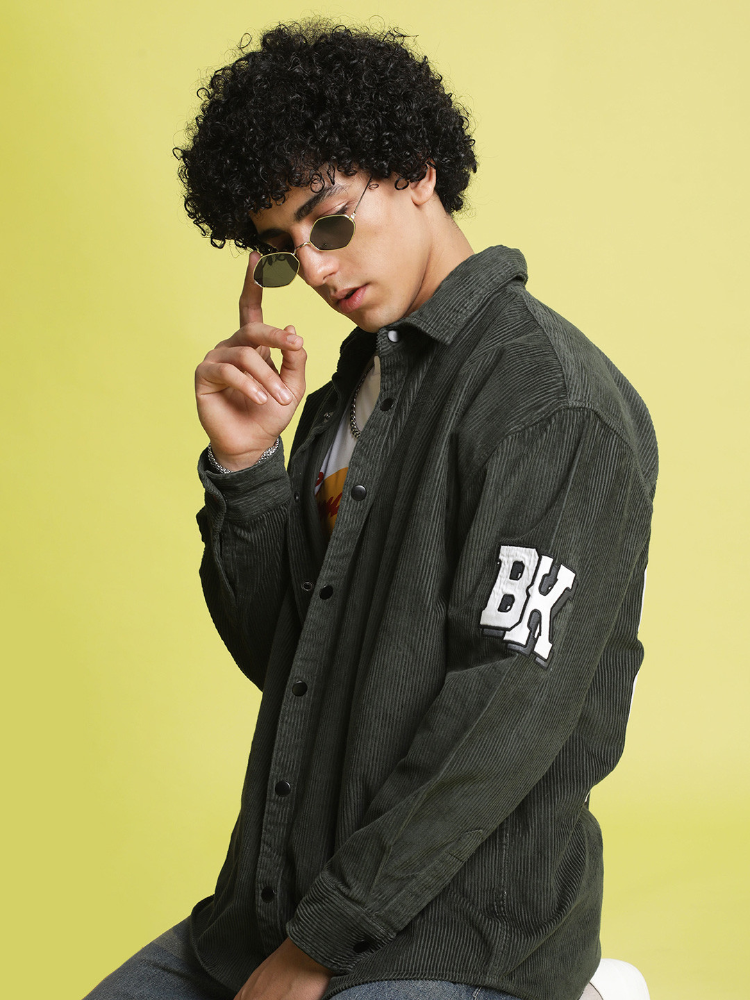 Bene Kleed Men Solid Corduroy Jacket