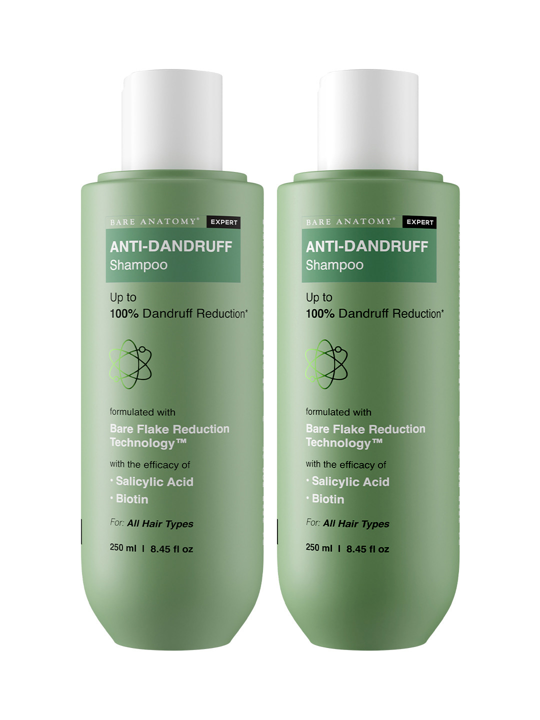 Bare Anatomy Set Of 2 Expert Flake Reduction Technology Anti Dandruff Shampoo - 250 ml