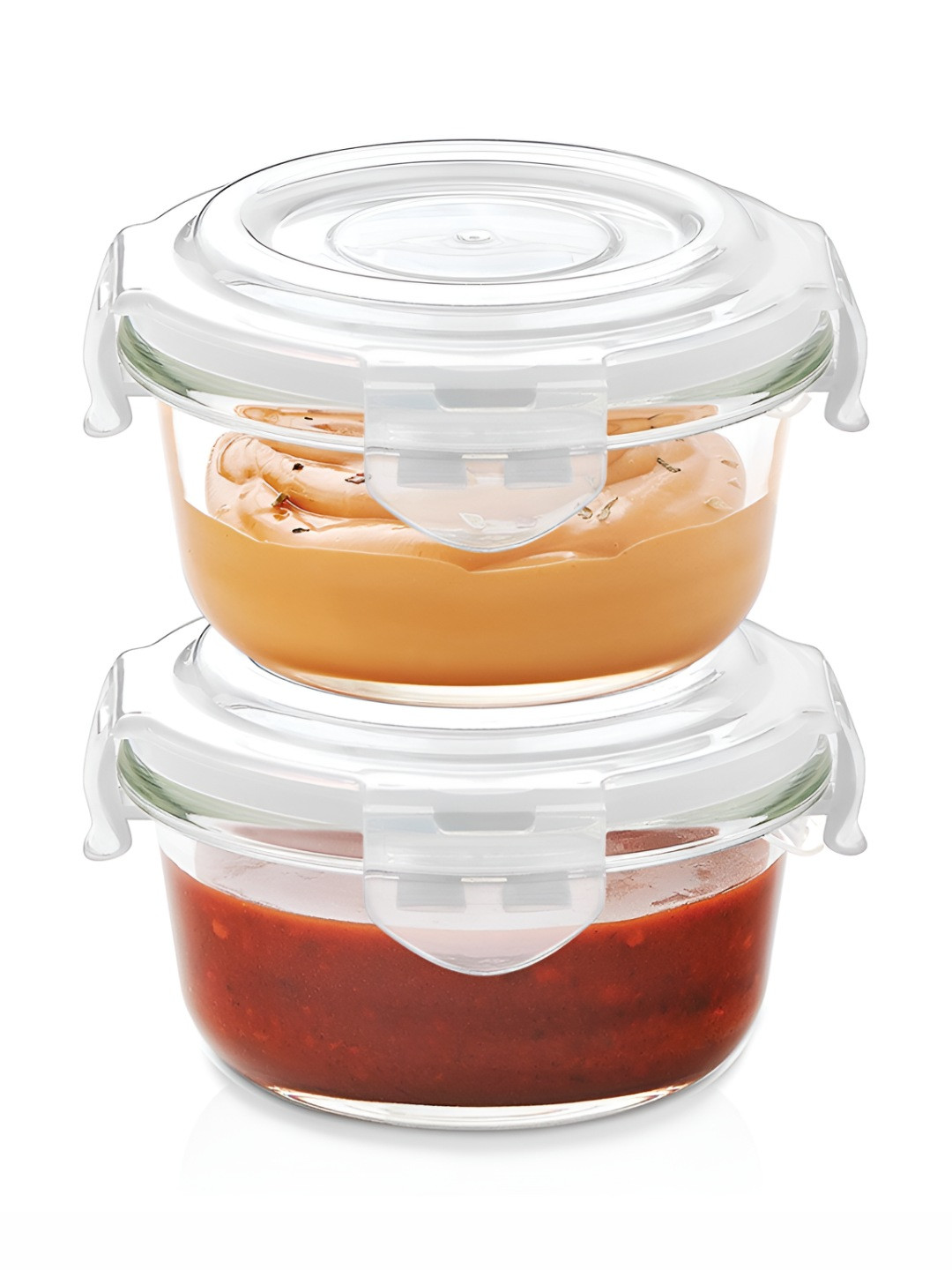 Borosil Klip N Store Transparent Borosilicate Glass Air Tight 2 Piece Clip-On Fridge Container-240ml