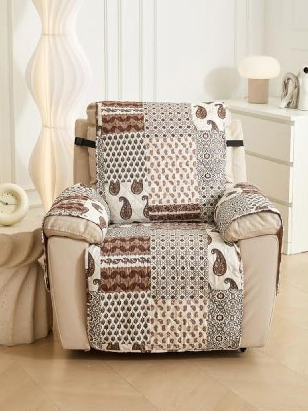 HOUSE OF QUIRK Brown Recliner Single Seater Quilted- Water-Repellent Waterproof Sofa Mat