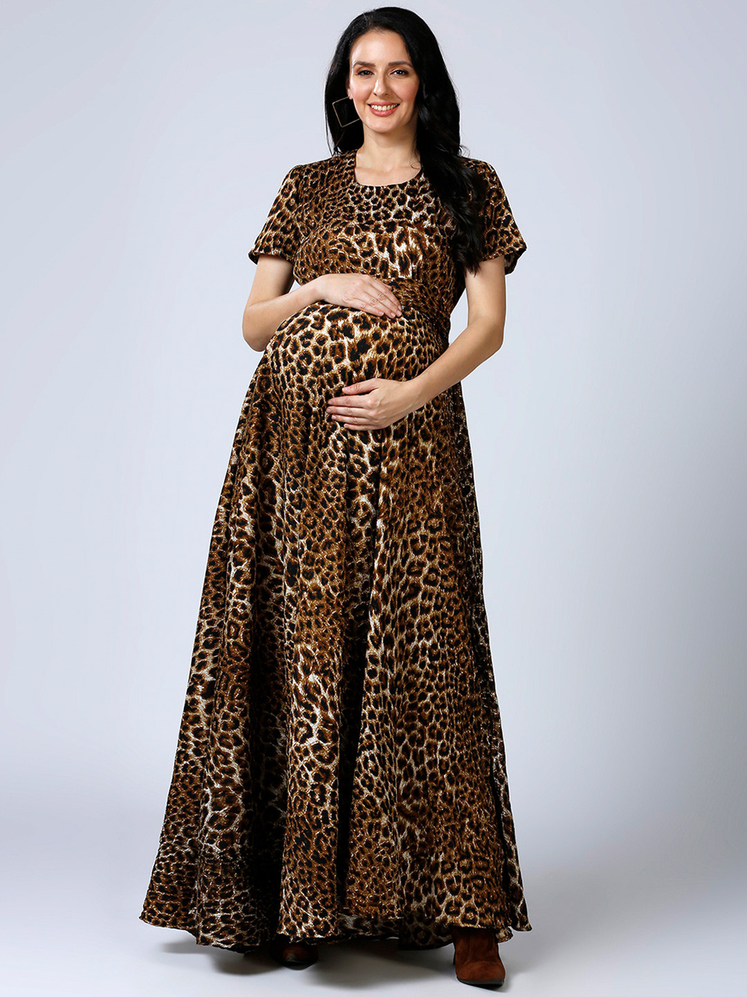Mom For Sure by Ketki Dalal Animal Printed Maternity Maxi Dress