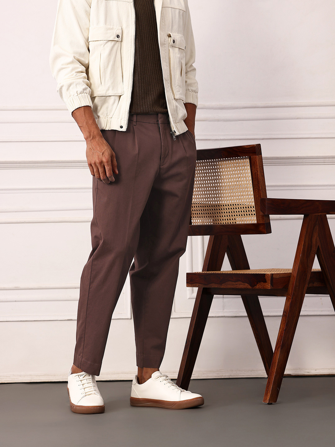 Mr Bowerbird Men Mid-Rise Pleated Oversized Fit Korean Trousers