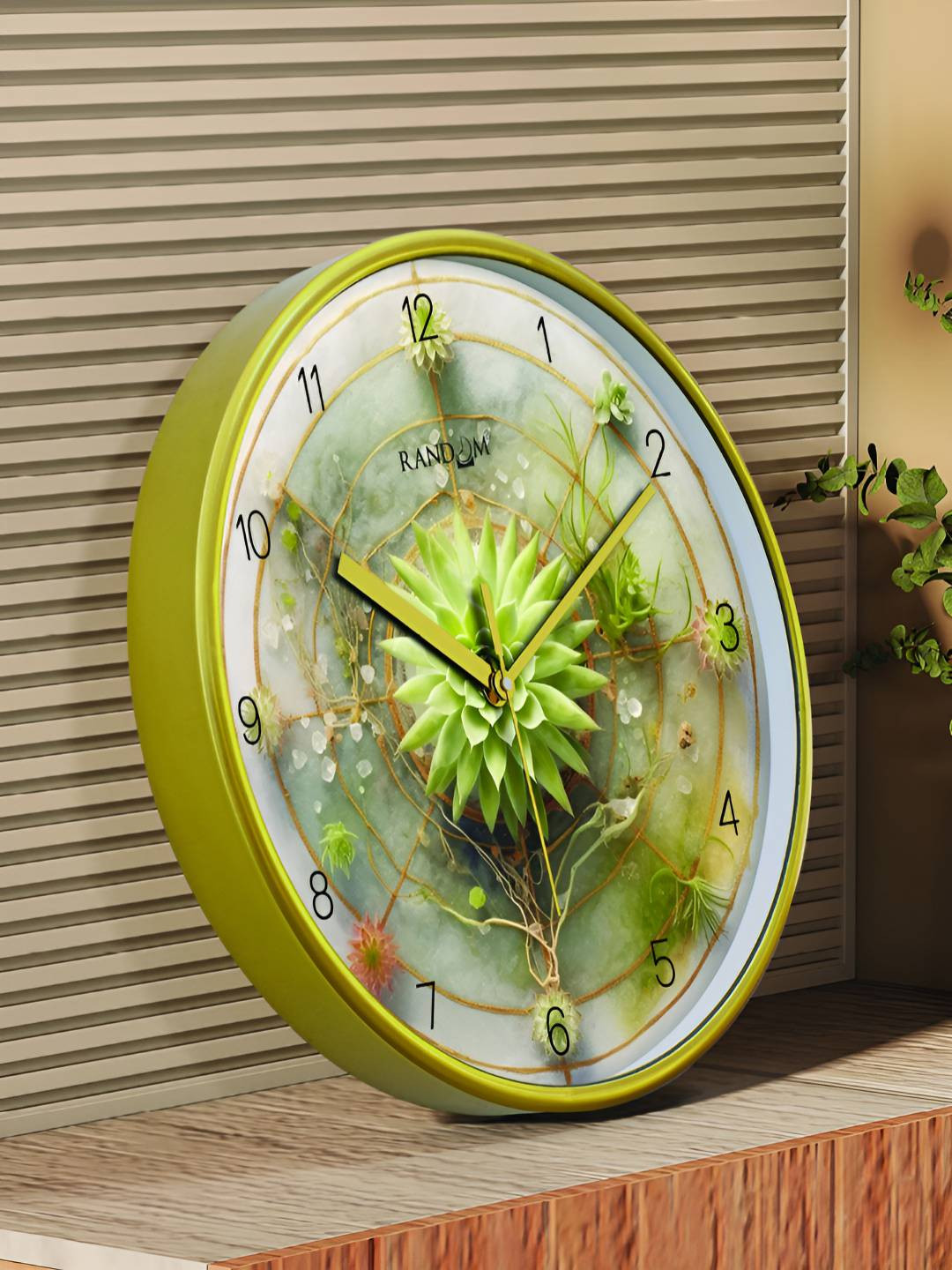 RANDOM Non-Ticking Gold Plastic Silent Clock Round Battery Analogue Wall Clock-30cm