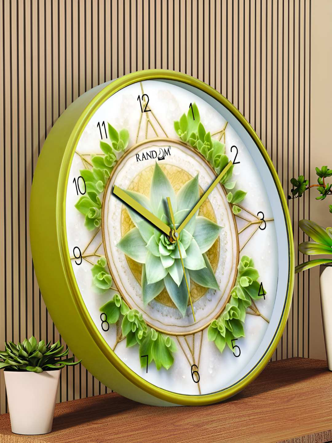 RANDOM Non-Ticking Gold Plastic Silent Clock Round Battery Analogue Wall Clock-30cm