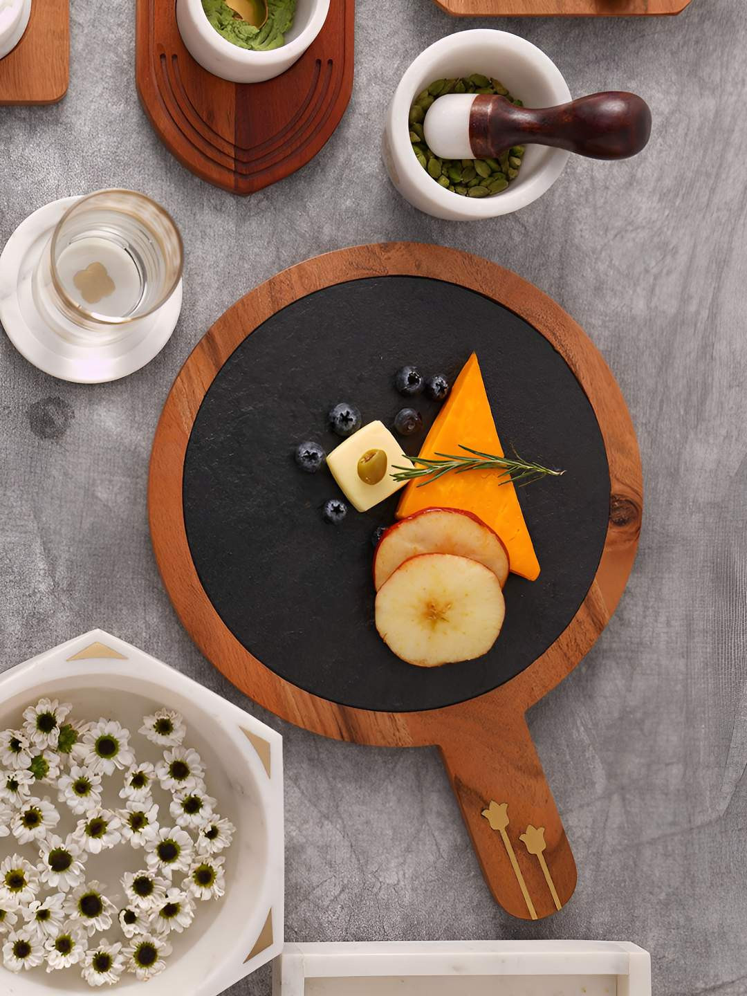 JAYPORE Black & Brown Marble Chopping Board