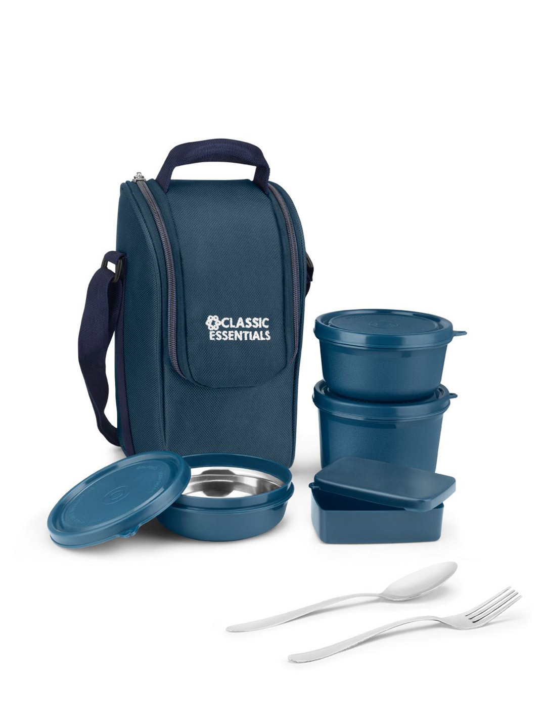 Classic Essentials Blue Stainless Steel 1 Pickle Box & 3 Containers Lunch Box