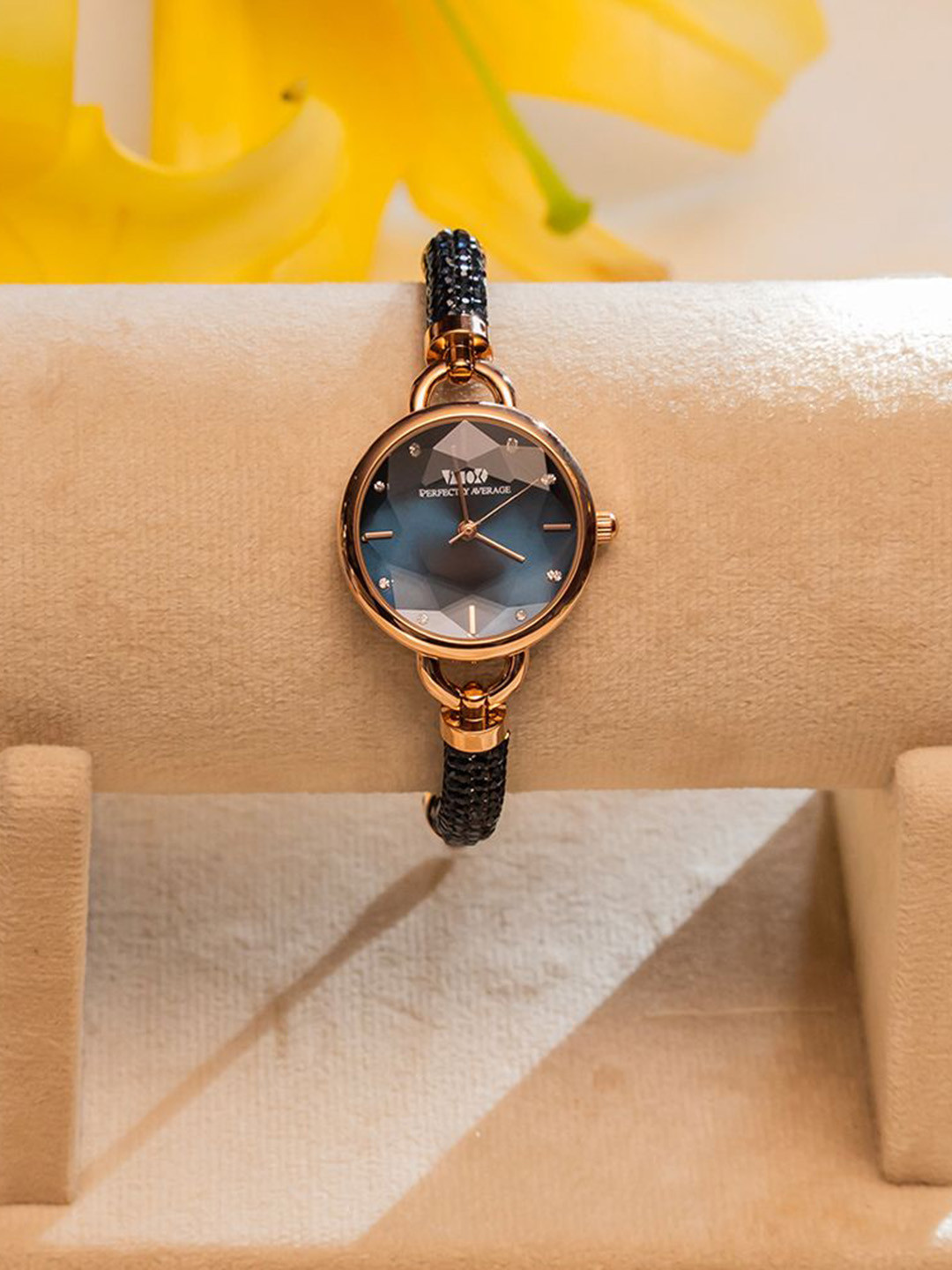 Perfectly Average Crystal Slider Blue Watch Analog Watches