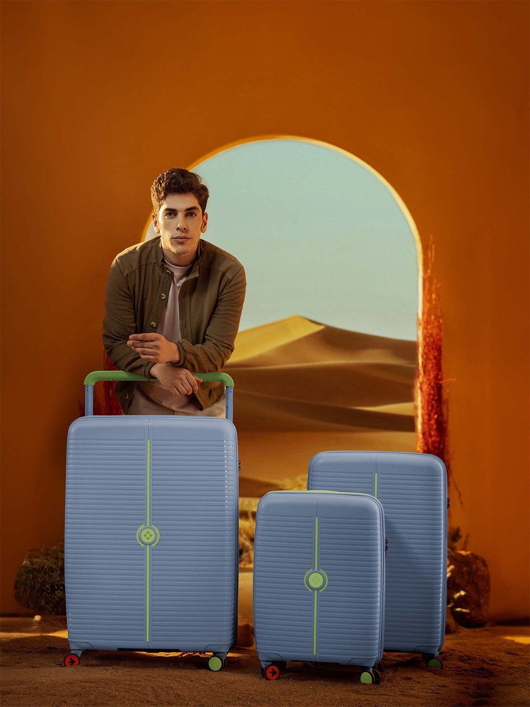 Nasher Miles Unisex Dubai Polypropylene Set of 3 S/M/L Trolley Bags (55-65-75cm)