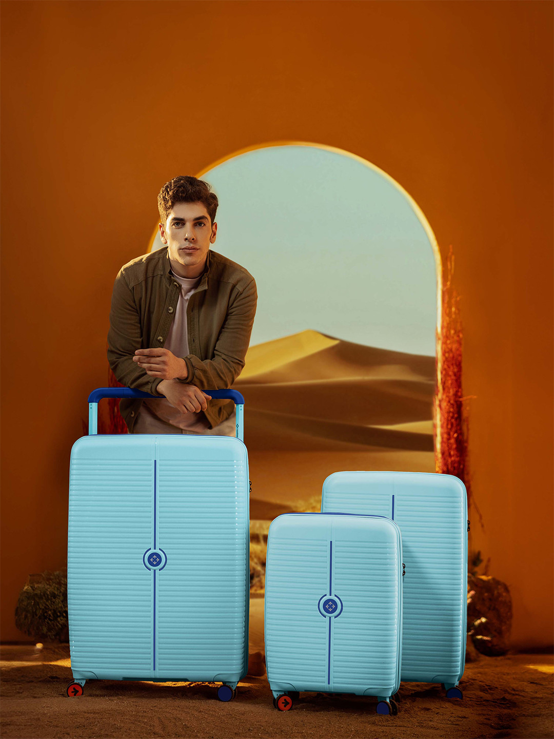 Nasher Miles Unisex Dubai Polypropylene Set of 3 S/M/L Trolley Bags (55-65-75cm)