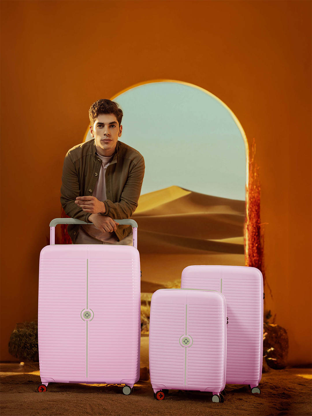 Nasher Miles Unisex Dubai Polypropylene Set of 3 S/M/L Trolley Bags (55-65-75cm)