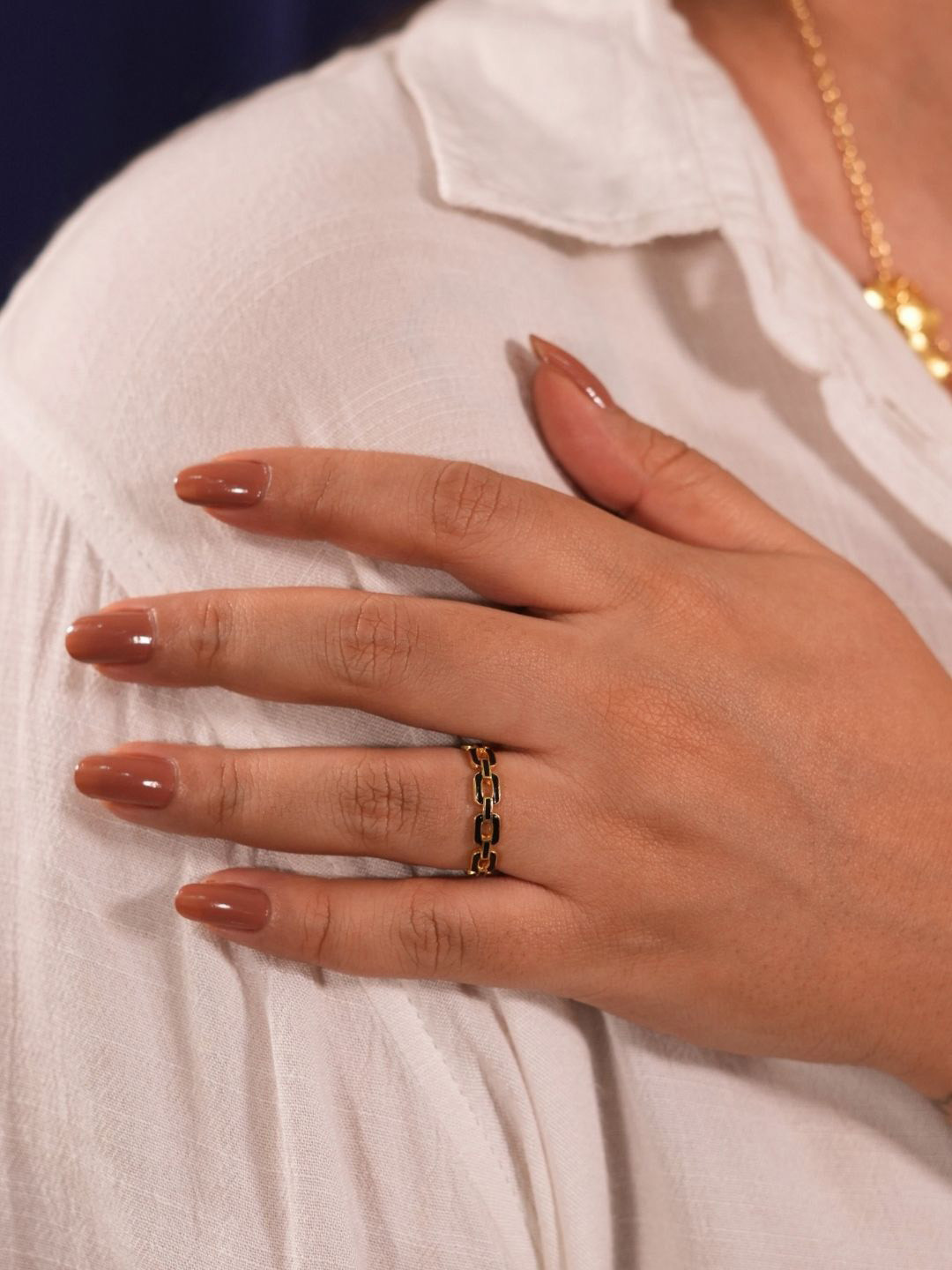 The Ethereal Women's Store Gold Plated Finger Ring