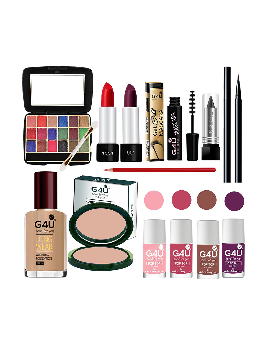G4U Makeup Set for Beginners and Professionals Include Eyeshadow Nail Paint Etc A89