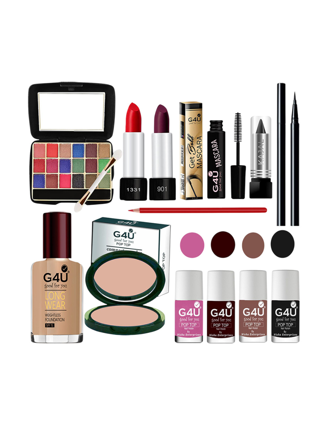 G4U 13-In-1 Fair Skin makeup kit for women Professional makeup Set A180