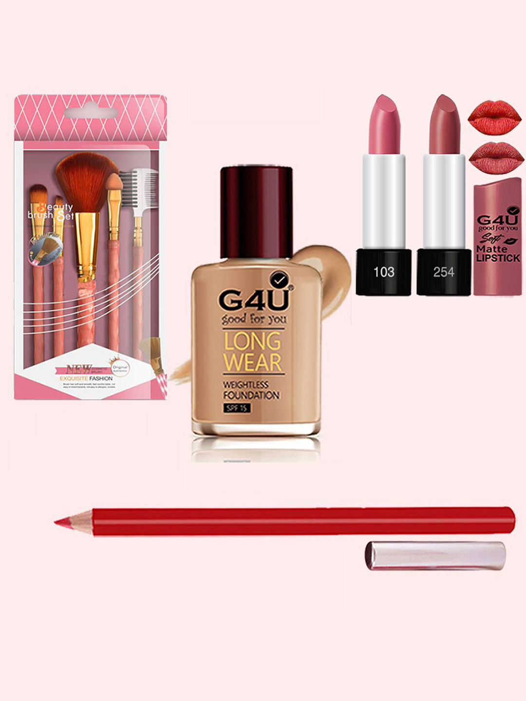G4U 16 Piece Complete Makeup Kit for women  Glamour  Festive Makeup Set 123