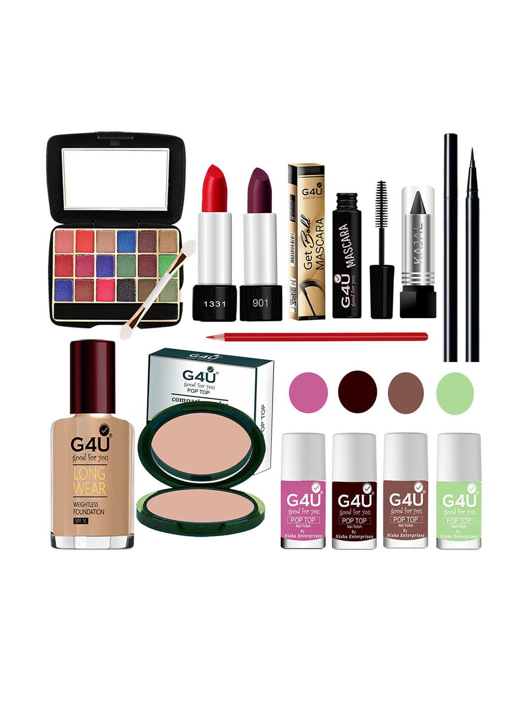 G4U 13-In-1 Fair Skin makeup kit for women Professional makeup Set A185