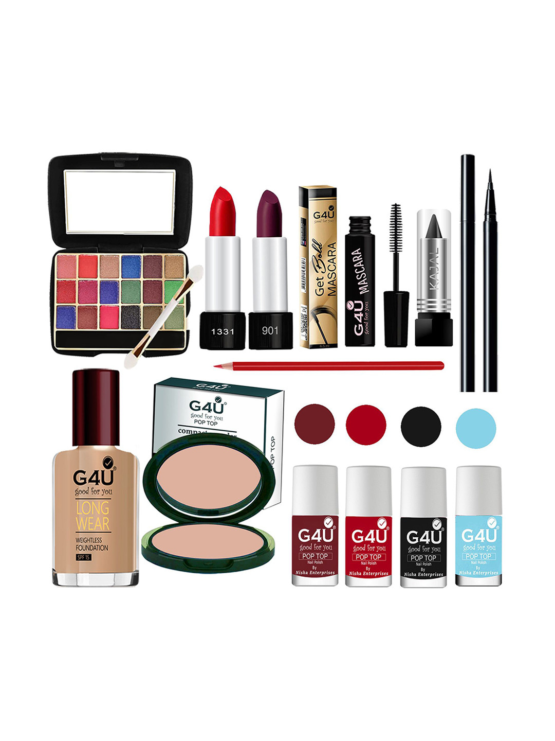 G4U Makeup Set for Beginners and Professionals Include Eyeshadow Nail Paint Etc A37