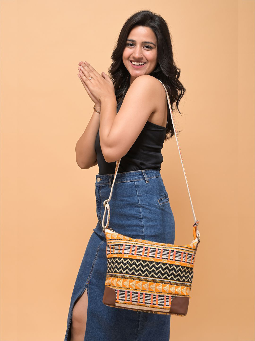 Sangria Self-Designed Fabric Wanderer Crossbody