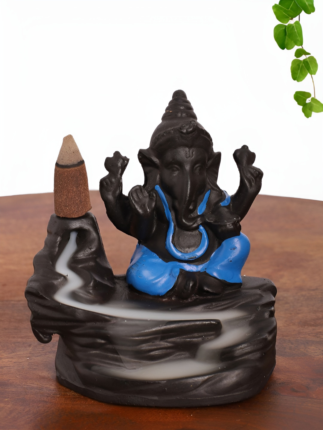 INTERNATIONAL GIFT Ganesha Blue Polyresin Natural Prayer Room Medium Showpiece - 1.6 Inches