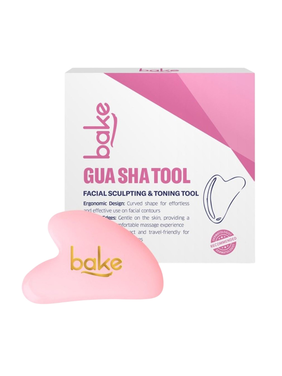 BAKE Quartz Gua Sha Face Massage Tool For Glowing Skin, Blood Circulation& Reducing Stress