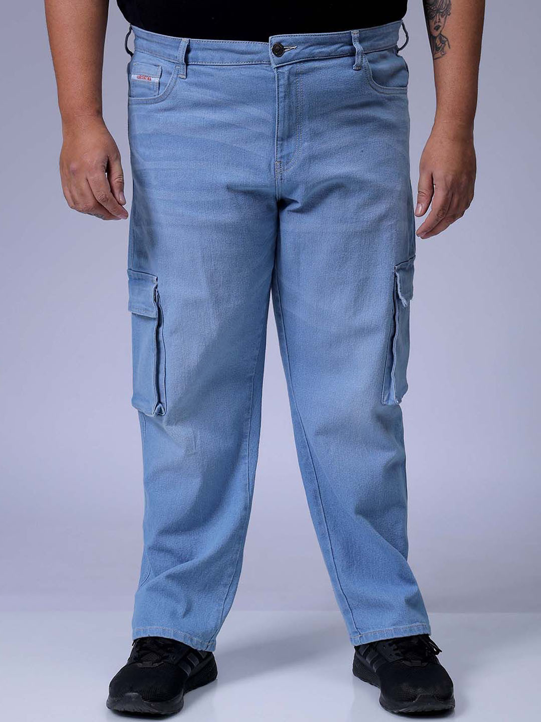HARDSODA Men Plus Size Baggy Mid-Rise Stretchable Jeans