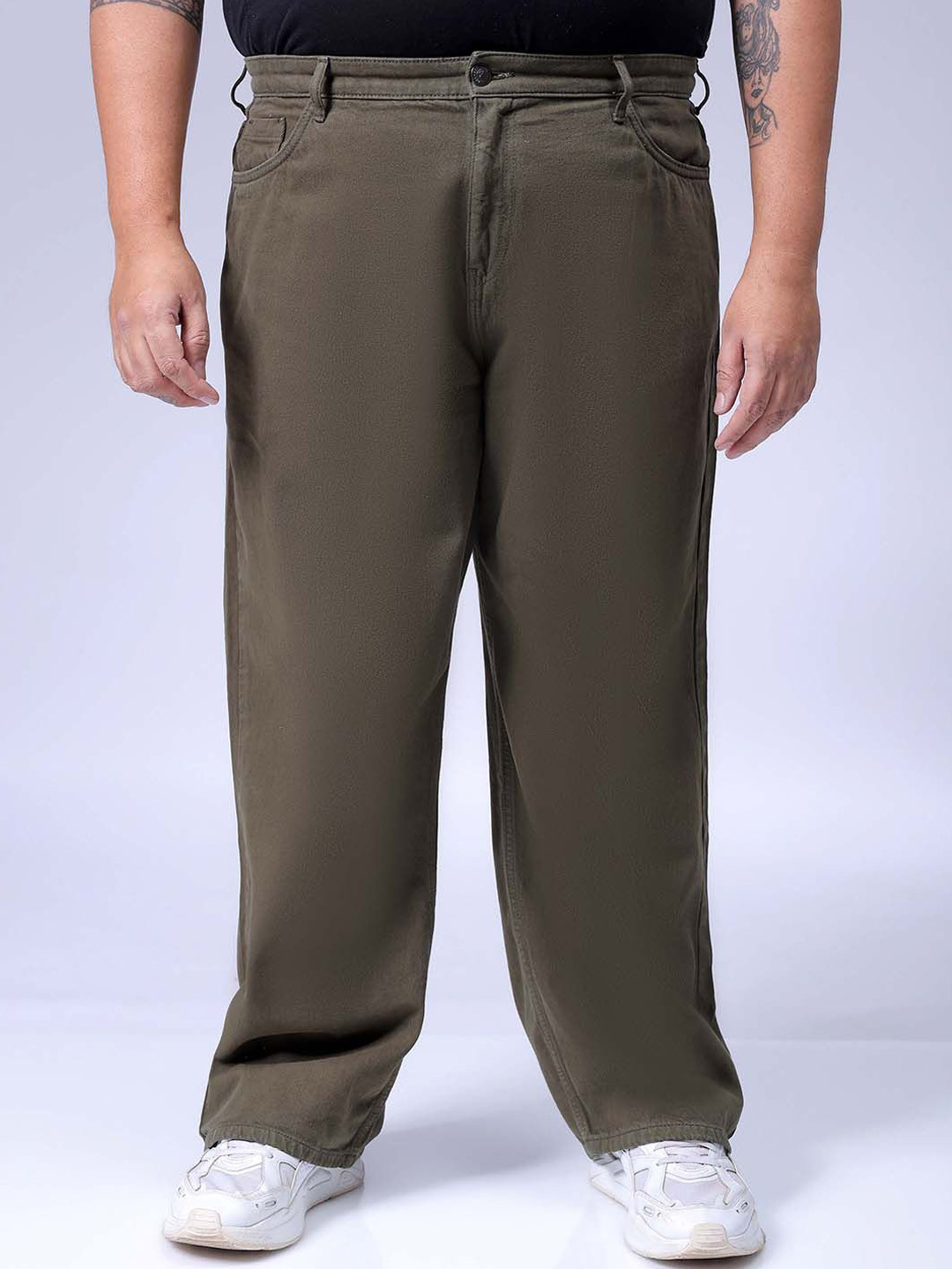 HARDSODA Men Plus Size Relaxed Fit Mid-Rise Jeans