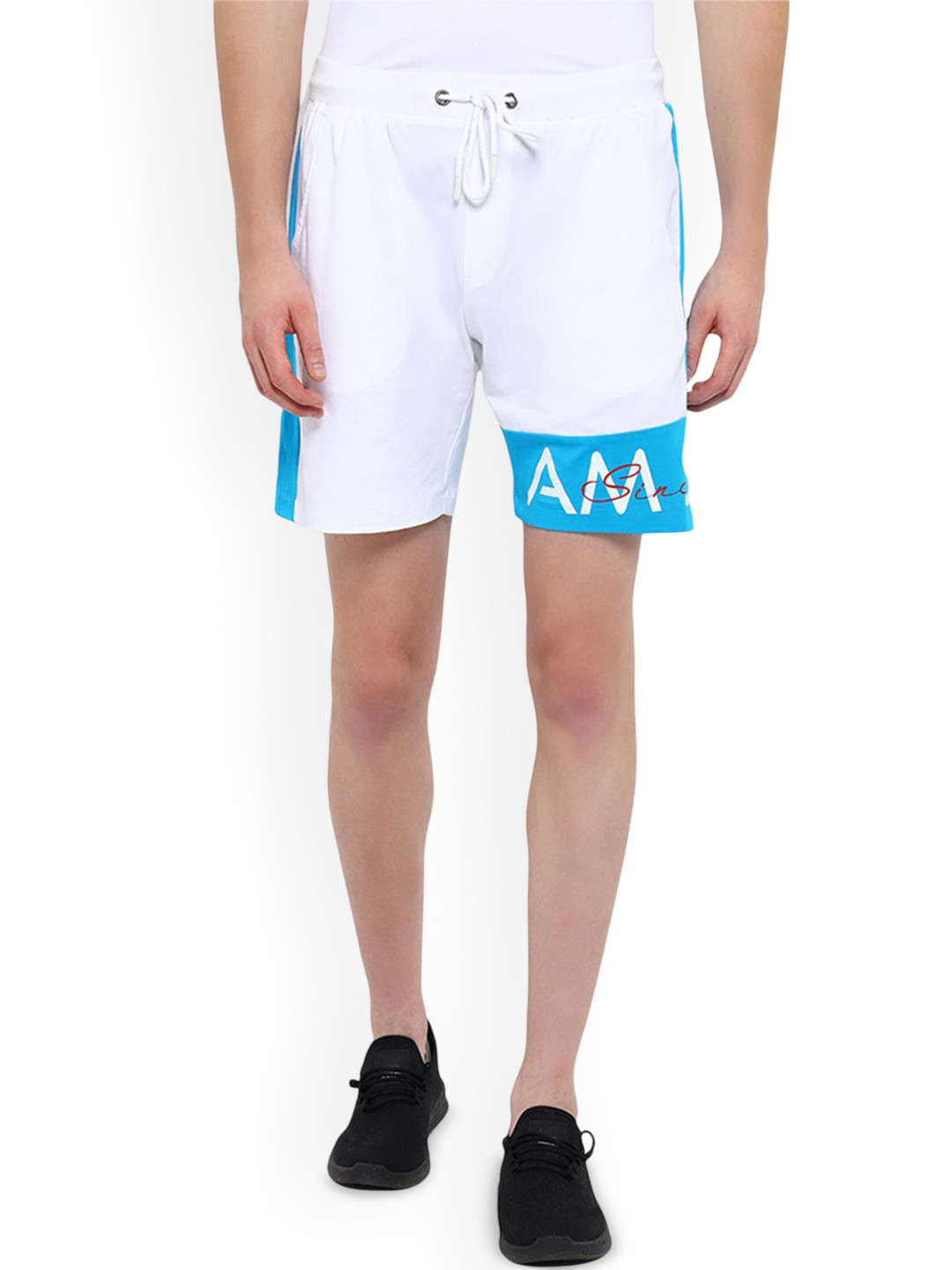 AMSWAN Men Cotton Rich Lycra Printed Low-Rise Running Shorts