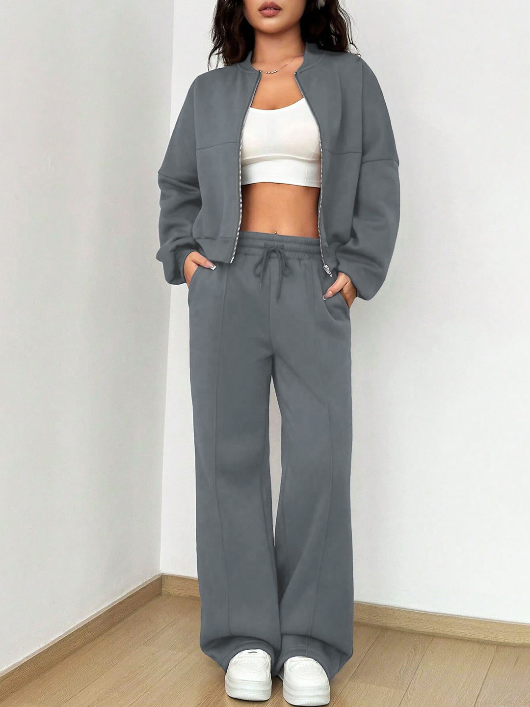 Stylecast X Slyck Mandarin Collar Sweatshirt With Trouser