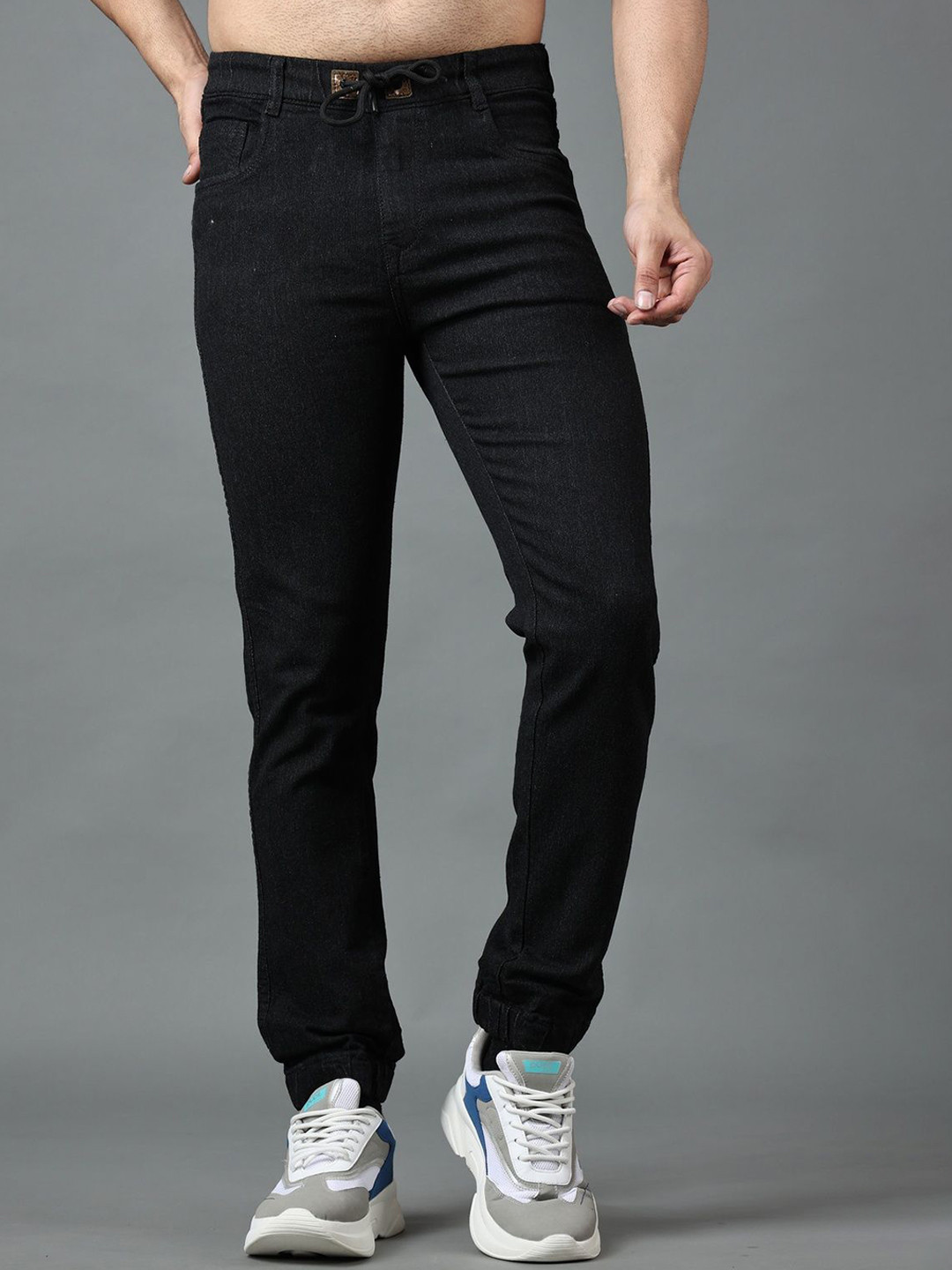 EDITLOOK Men Slim Fit Mid Rise Jogger Jeans
