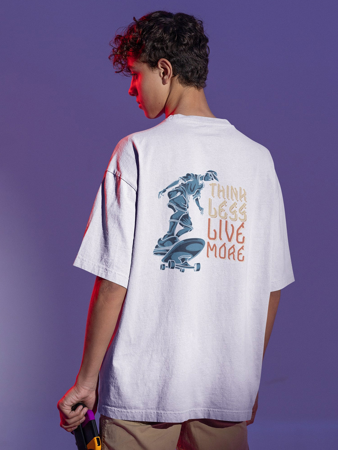 TheBTclub Typography Printed Activchill Pure Cotton Oversized T-shirt