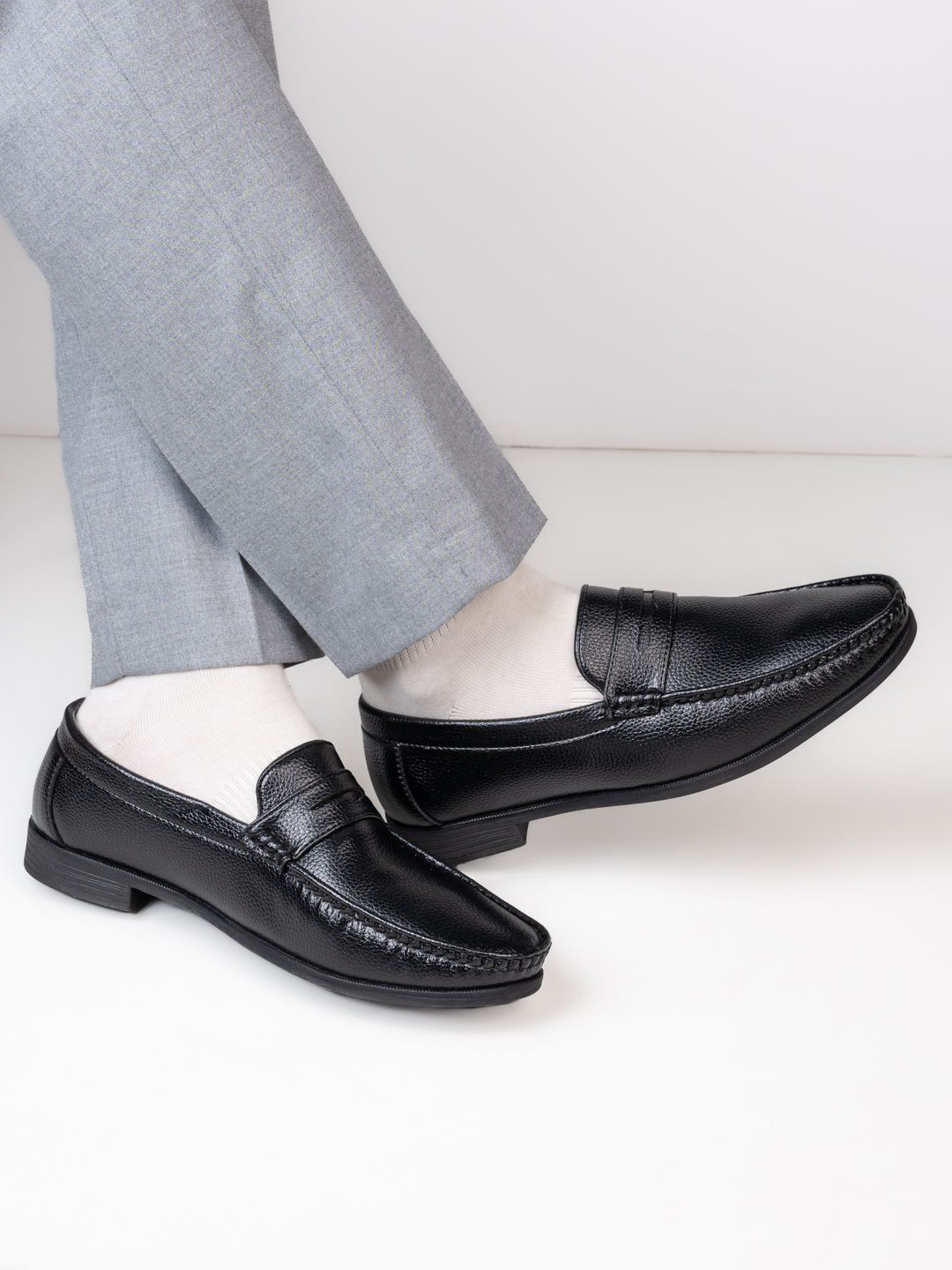 Styli Men Faux Leather Loafers