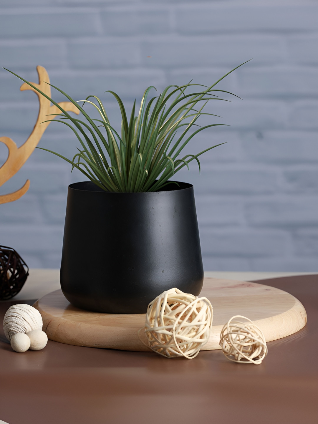 Homspurts Black Petite Blooms Planter