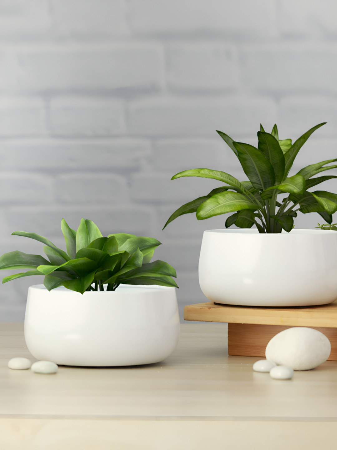 Homspurts White Eco Friendly Mini Metal Oasis Planter