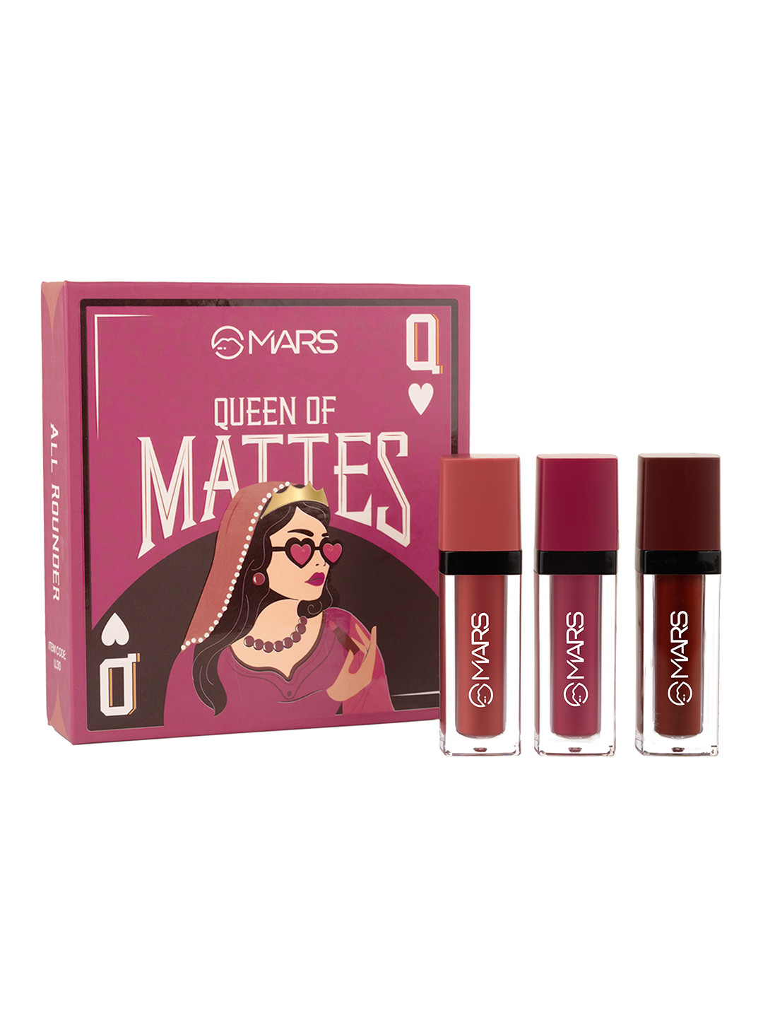 MARS Set Of 3 Queen of Mattes Long Lasting Liquid Lipstick 13.5ml - All Rounder