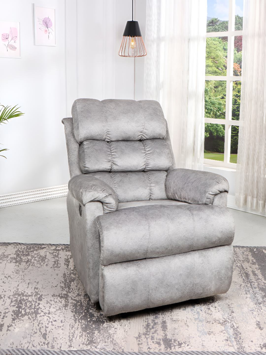 SOLIS Royale - The Desired Comfort Grey Manual 1 Seater Sofa Recliner Chair