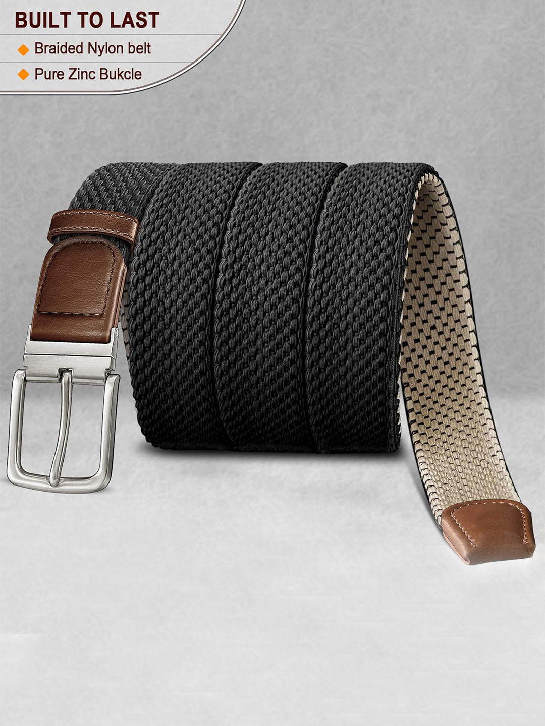 ZORO Men Braided Reversible Belt