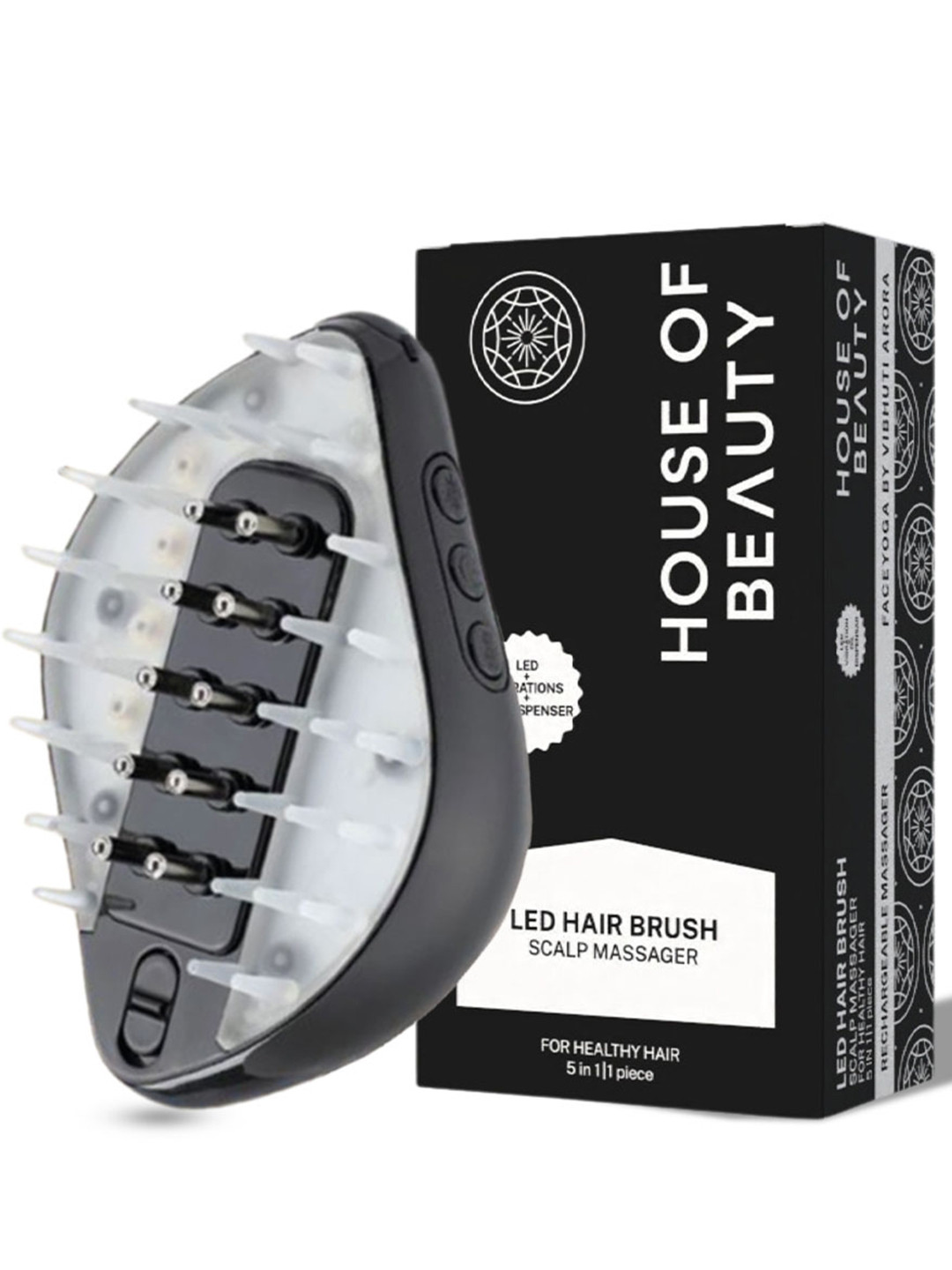 House of Beauty Led Hair Brush - Black