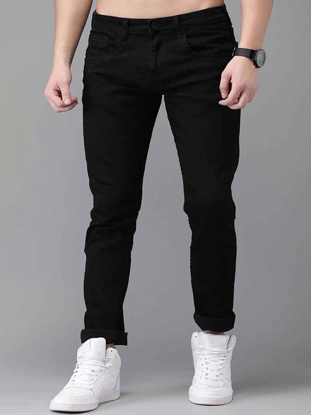 CLUBROCKS Men Straight Fit Mid-Rise Stretchable Jeans